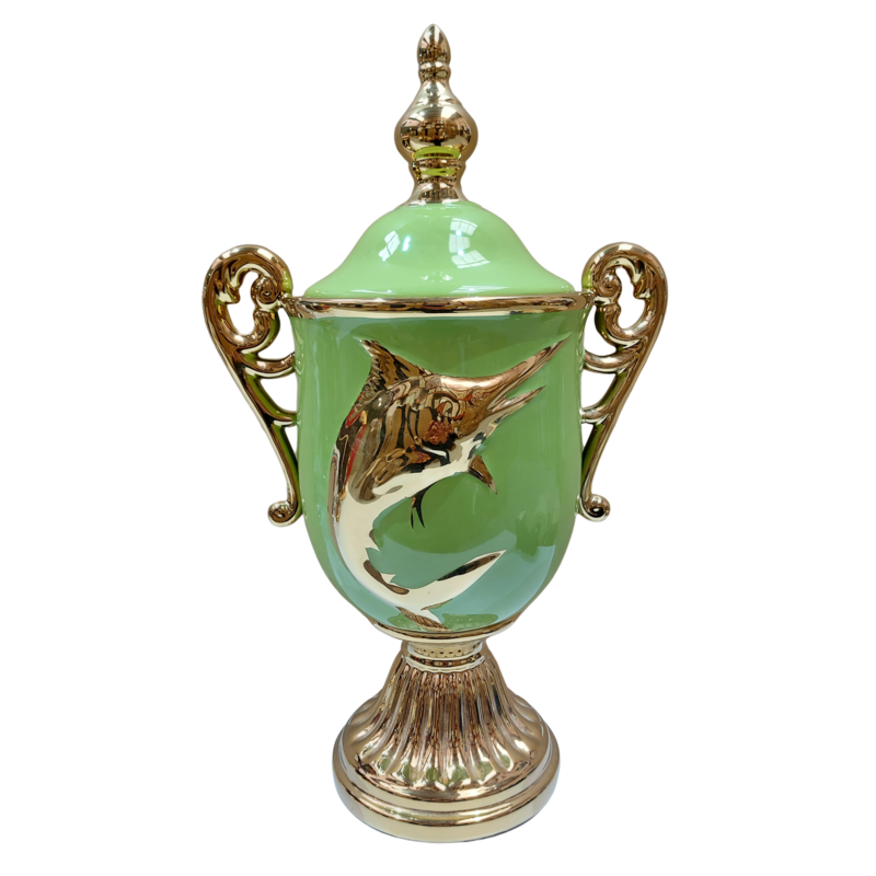 Tibor/Trofeo Porcelana 54 x 31 cm Pez Marlin (Verde con dorado) 22 in